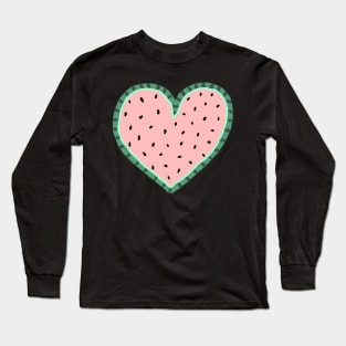 Watermelon Heart Sticker Long Sleeve T-Shirt